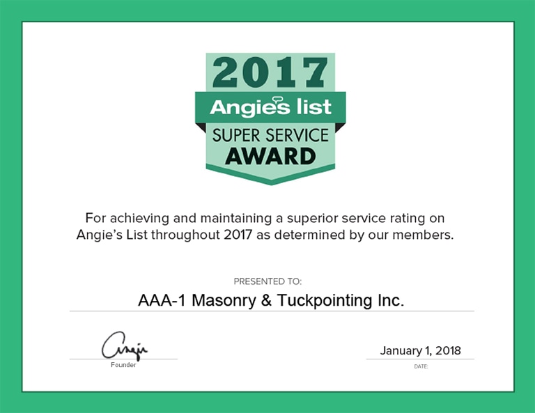 Angie's List Super Service Award, 2017