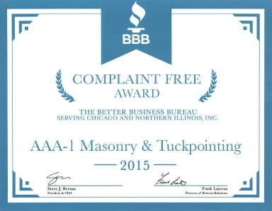 Better Business Bureau Complaint Free Award, 2015