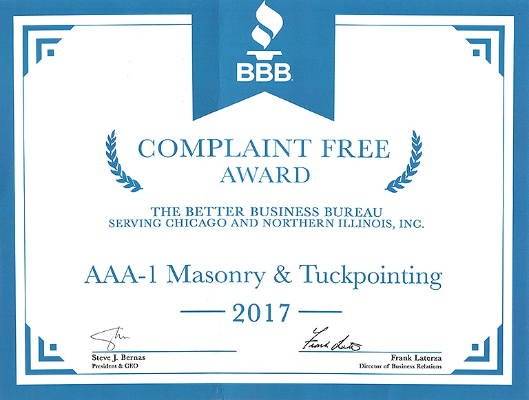 Better Business Bureau Complaint Free Award, 2017