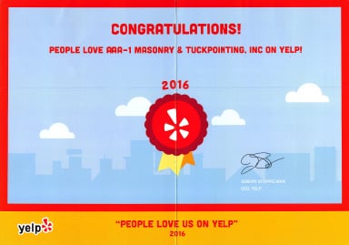 People Love Us On Yelp! Award, 2016