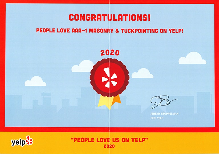 People Love Us On Yelp! Award, 2020