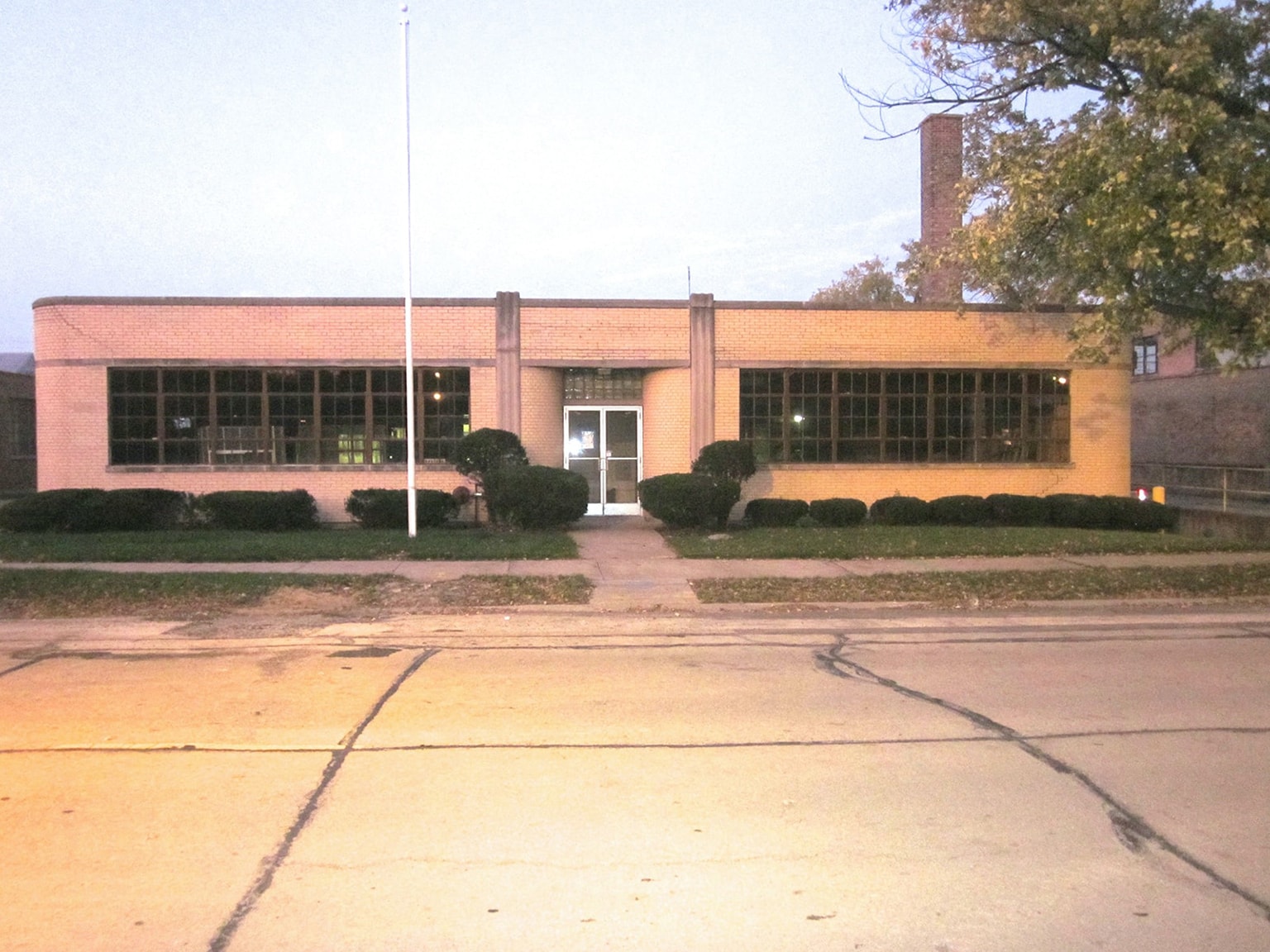 Exterior of the building as it was found, before intervention